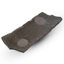 Ash Gray Layered Rectangular Plate 15"
