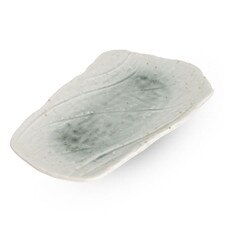 Coral Blue Abstract Plate 10"