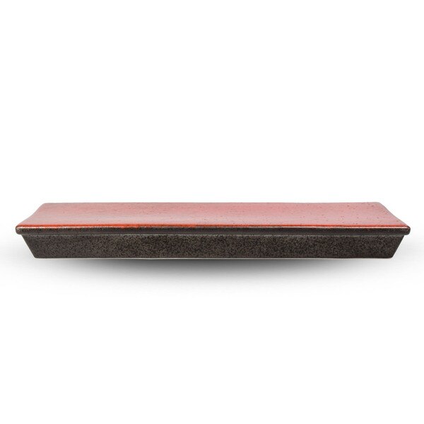 Image of Red Raised Rectangular Plate 12.5" 2