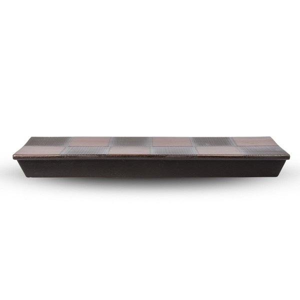 Image of Checkboard Black Raised Rectangular Plate 12.5" 3