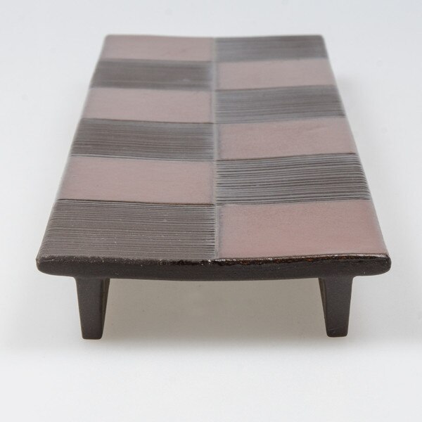 Image of Checkboard Black Raised Rectangular Plate 12.5" 4