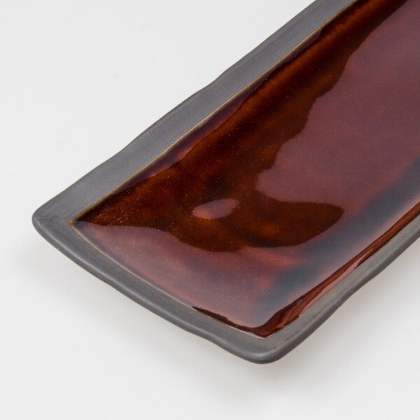 Image of Amber Rectangular Plate 13.25" 3