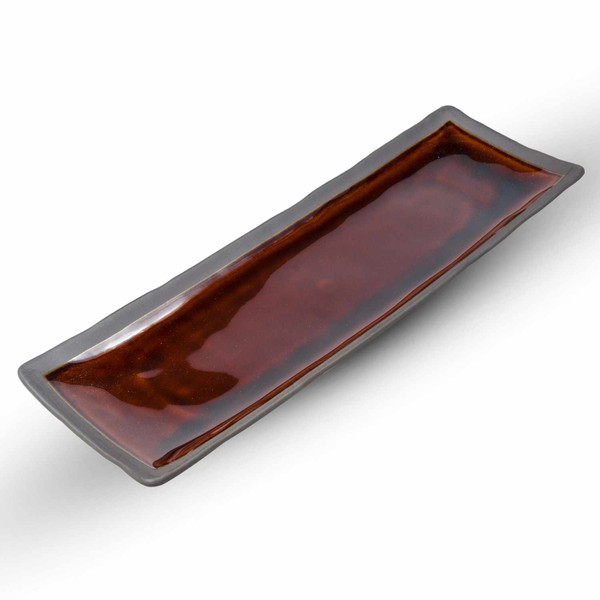Image of Amber Oblong Plate 13.25" 1