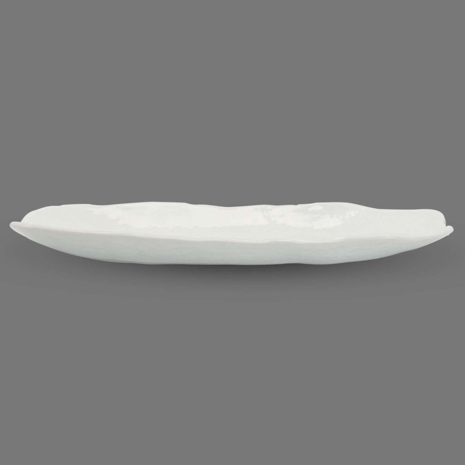 Ivory White Boulder Abstract Plate 13.25