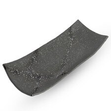 Mikage Black Speckled Rectangular Plate 11"