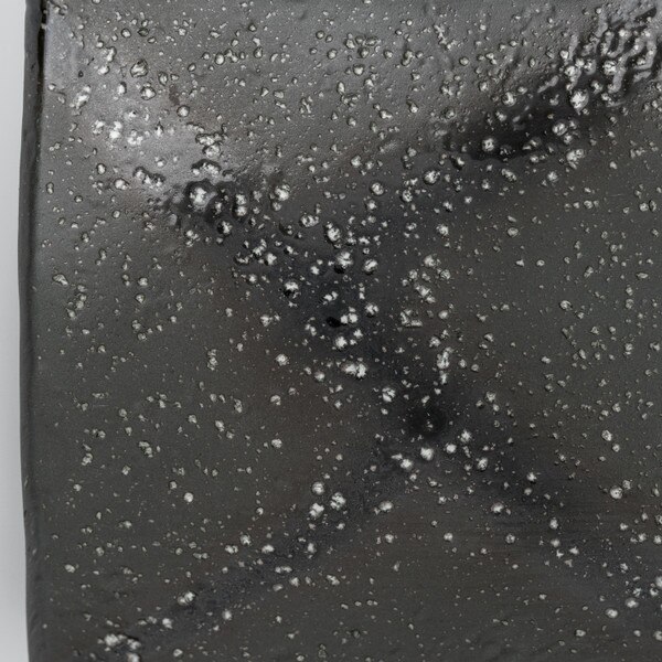 Image of Mikage Black Speckled Rectangular Plate 11" 4