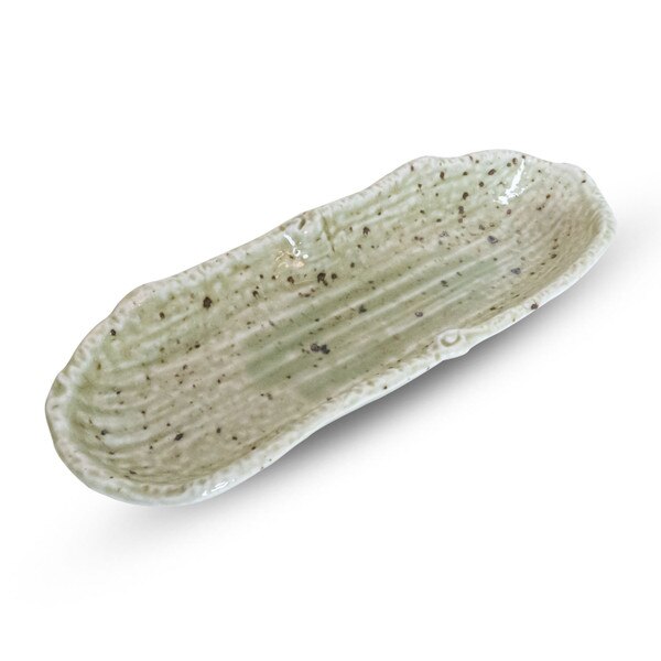 Image of Hiwa Atlantis Green Oval Plate 10.25" 1
