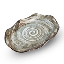Shirohake White Abstract Plate 9.75"