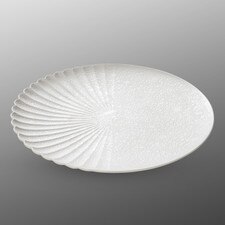 White Seafoam Floral Round Plate 9"