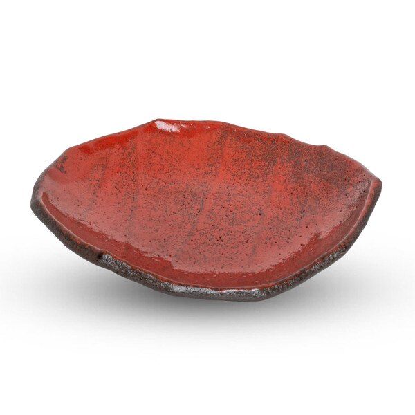 Image of Red Footed Abstract Plate 9" 1