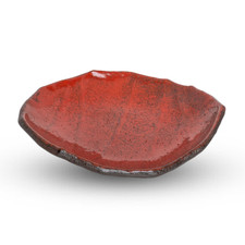 Red Abstract Plate 9"