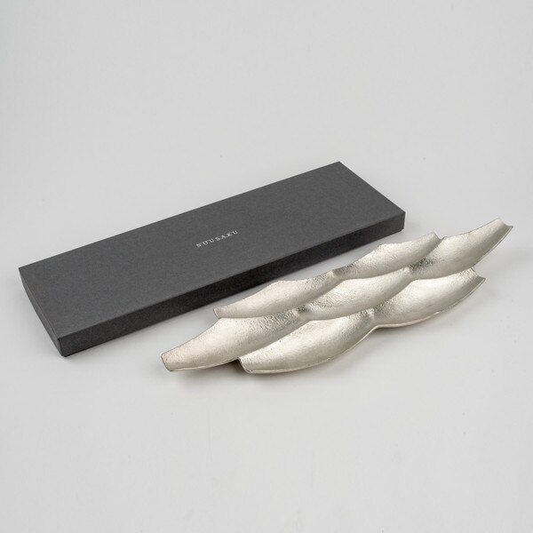 Image of Nousaku Sasa Silver Metallic Plate 16.25" 5