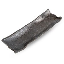 Yogan Bronze Rectangular Footed Plate 13.25"