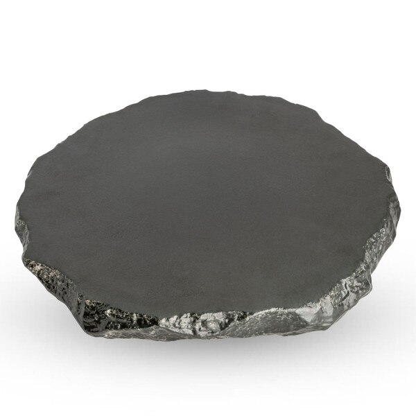 Image of Black Slate Raised Abstract Plate 12" 1