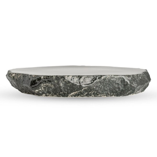 Image of Black Slate Raised Abstract Plate 12" 2