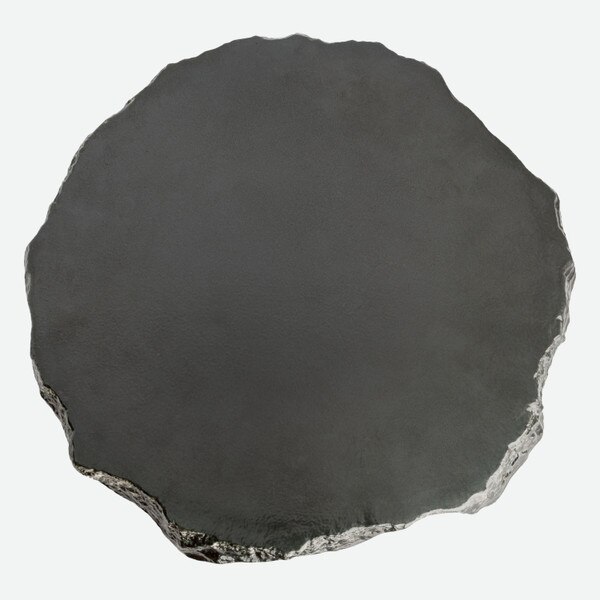 Image of Black Slate Raised Abstract Plate 12" 3