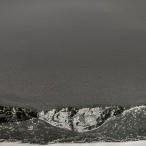 Image of Black Slate Raised Abstract Plate 12" 4