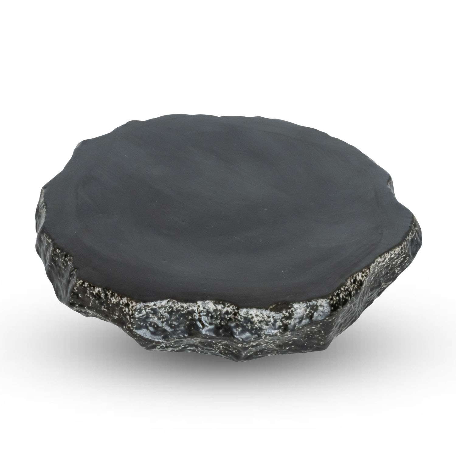 Black Slate Raised Abstract Plate 8.5