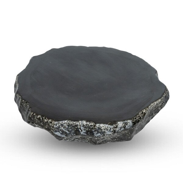 Image of Black Slate Raised Abstract Plate 8.5" 1