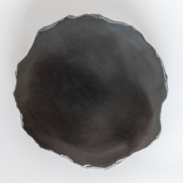 Image of Black Slate Raised Abstract Plate 8.5" 3