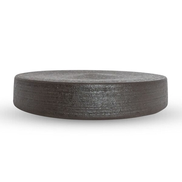 Image of Charcoal Gray Raised Round Plate 8.25" 2