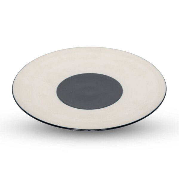 Image of Azure Blue White Round Plate 8.75" 1