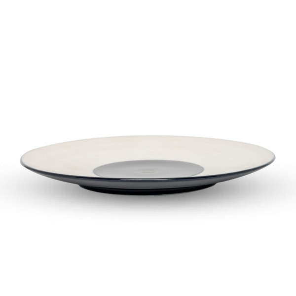Image of Azure Blue White Round Plate 8.75" 2