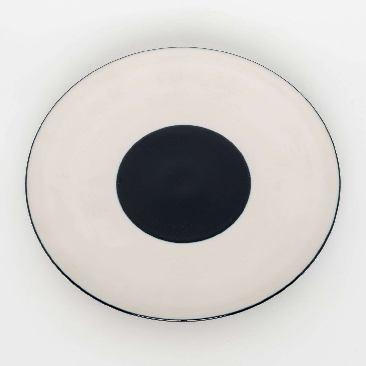 Azure Blue White Round Plate 8.75