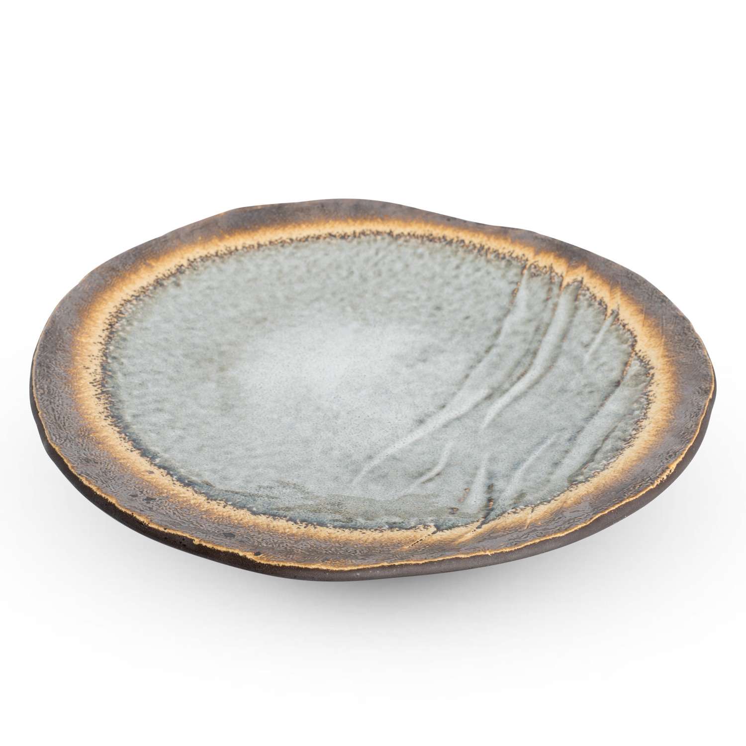 Shigaraki Oribe Brown Round Plate 11