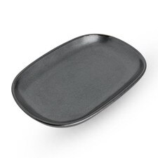 Tessa Black Rectangular Plate 7.25"