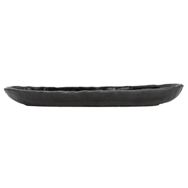 Image of Black and White Oval Plate 12.25" 2