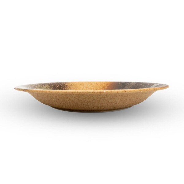 Image of Shigaraki Oribe Brown Round Plate 11" 2