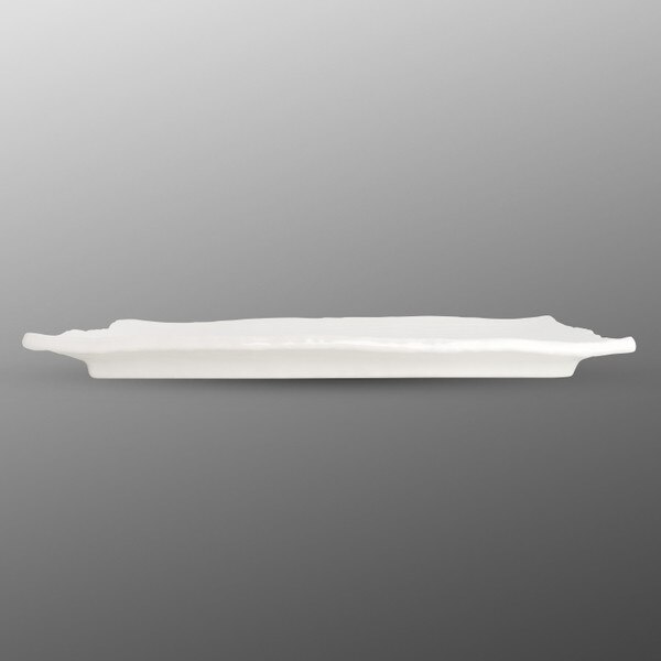 Image of White Textured Rectangular Plate 13" 2