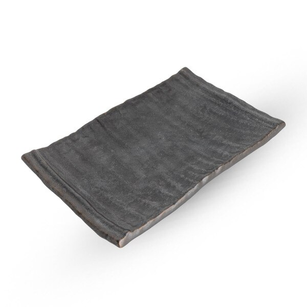 Image of Matte Black Slate Rectangular Plate 8" 1