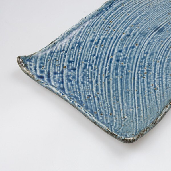 Image of Cornflower Blue Rectangular Plate 12.25" 3