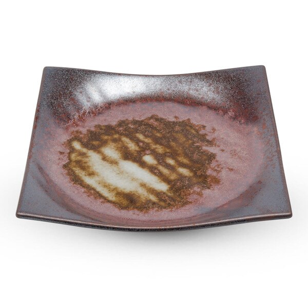 Image of Rust Brown Square Plate 7" 1