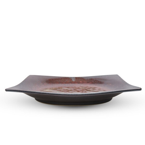 Image of Rust Brown Square Plate 9" 2