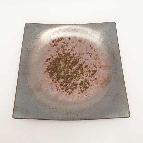 Image of Rust Brown Square Plate 9" 3