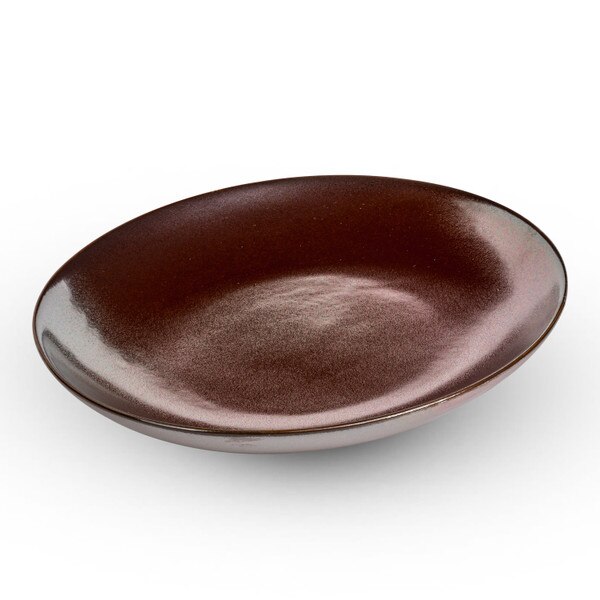 Image of Ginshu Metallic Red Oval Plate 7.25" 1