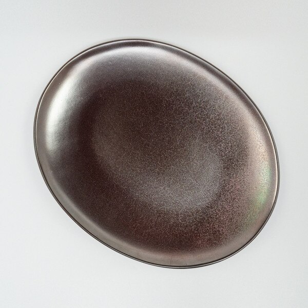 Image of Ginshu Metallic Red Oval Plate 11.75" 3