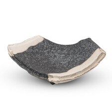 Kokugama Gray White Footed Abstract Plate 7.75"