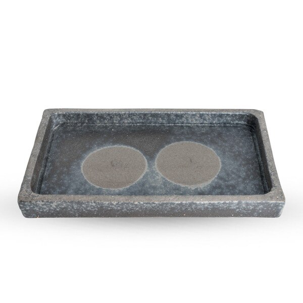 Image of Kokugama Gray Reversible Raised Rectangular Plate 9" 2