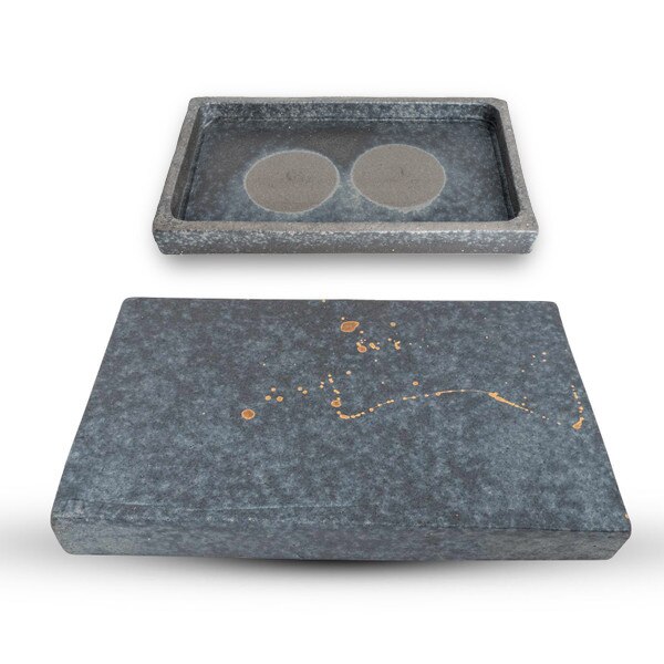 Image of Kokugama Gray Reversible Raised Rectangular Plate 9" 7