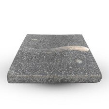 Kokugama Gray Reversible Raised Square Plate 8"