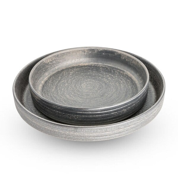 Image of Shusetsu Silver Rim Round Plate 7.25" 4