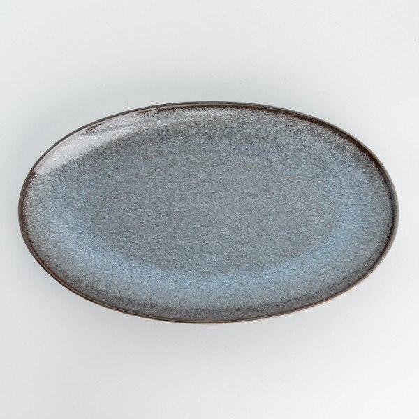 Image of Saku Slate Oval Plate 9.75" 3
