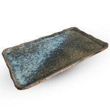 Winter Forest Textured Rectangular Plate 15.75"