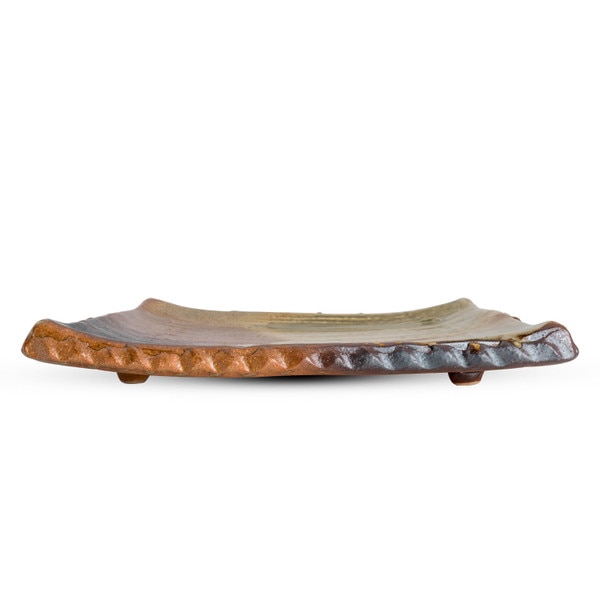 Image of Furu Shigaraki Footed Rectangular Plate 13" 2