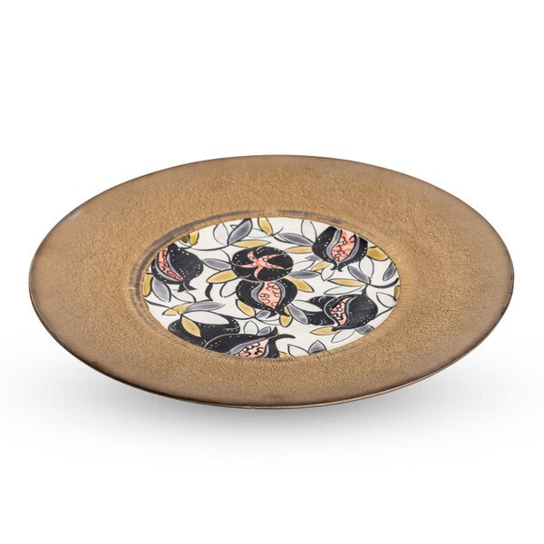 Image of Textured Bronze Fig Purple Round Plate 11.25" 1