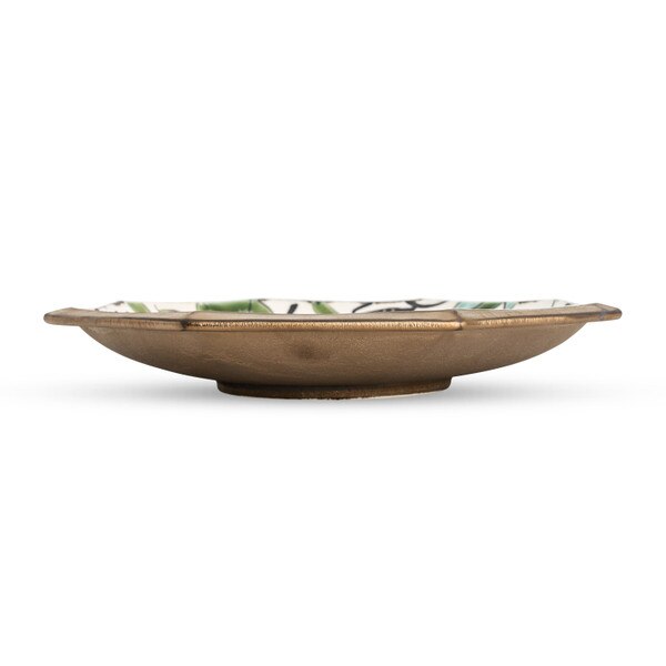 Image of Textured Bronze Fig Green Octagon Plate 9.75" 2